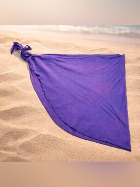 SARONG IN PURPLE WITH PINK HIGHLIGHTS AND BLUE TRIM